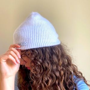 comfy white beanie